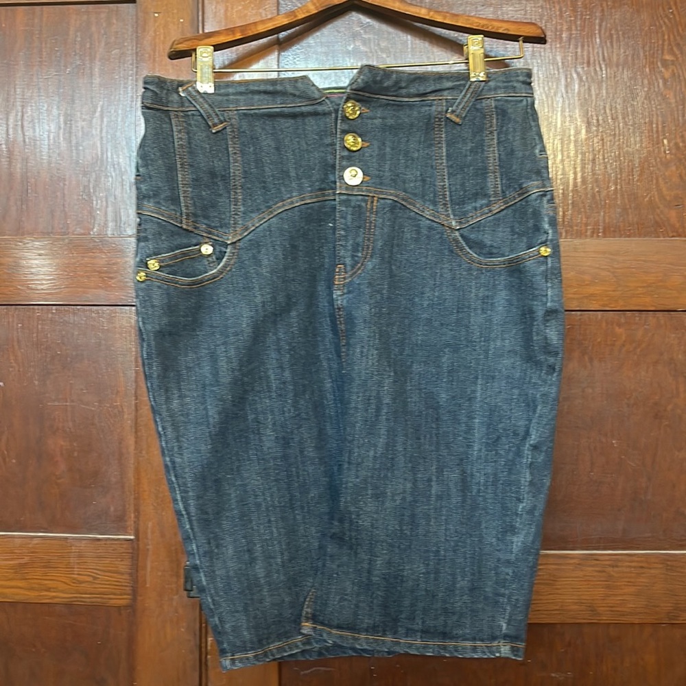 YNQ High Waisted Denim Pencil Skirt